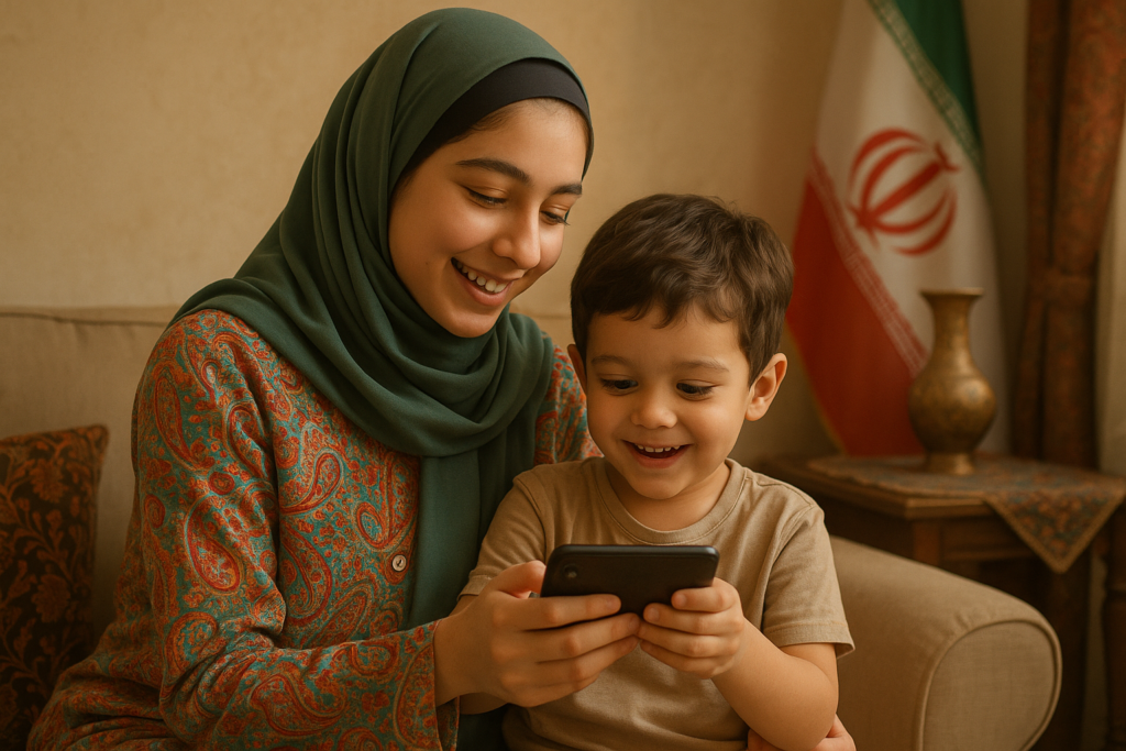 خواهر بزرگ تر در حال قفل کردن برنامه های گوشی برای خواهر کوچک تر خود است | ایمینو قفل برنامه گوشی برای کودک معرفی ایمینو؛ بهترین انتخاب برای برنامه قفل